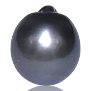 Unique 16.6 Carat 12.6 x14.4mm Tahitian Peacock Black Gray Loose Pearl