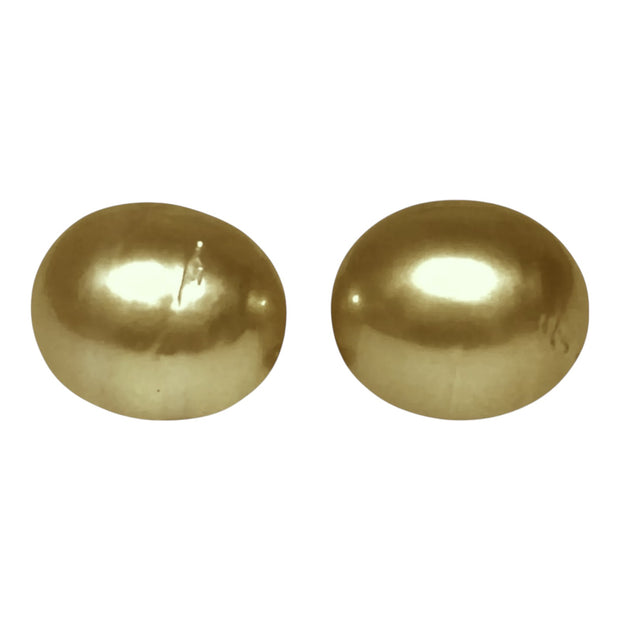 5A Luster A Pair 10.6 x 12.4mm 20.7 Carats Deep Gold South Sea Pearl