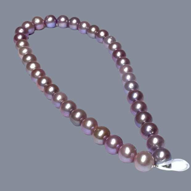 Huge 11 - 12mm 38 pcs Edison Purple Lavender Round Pearl 16" Strand