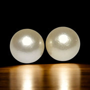 A Pair Round 12.7mm Natural Pale Gold Australia South Sea Pearl Loose