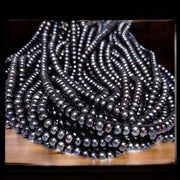 Shiny 6.2 - 6.6mm Multi Peacock Black Blue Oval Round Pearl 16" Strand