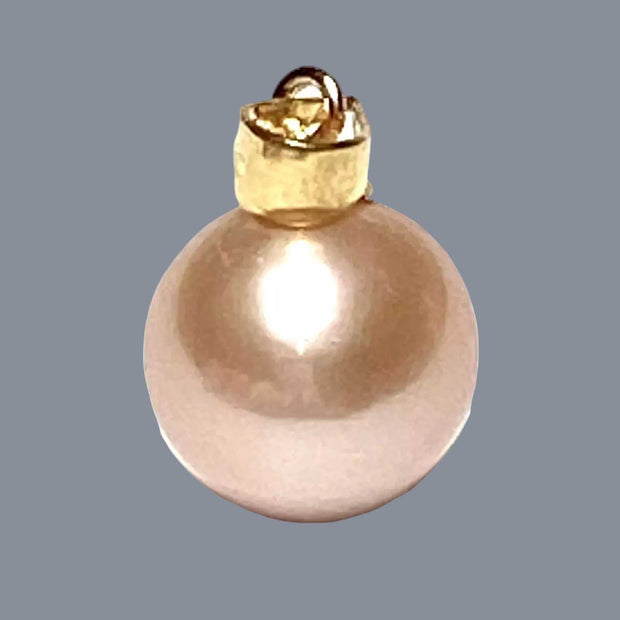 Mirror Luster 10.8 - 11mm Edison Cultured Peach Pink Round Pearl Pendant