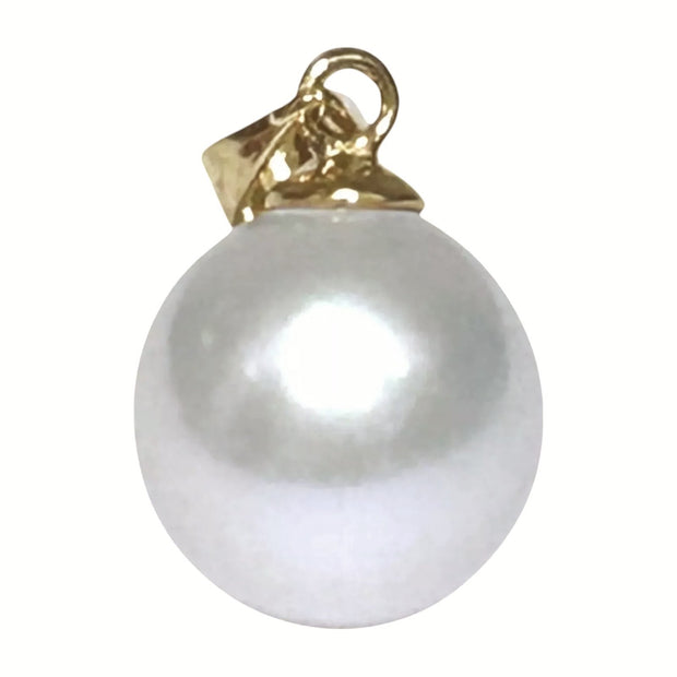 Round 10 - 10.5mm Edison White Hint Pink Cultured Pearl Vintage Pendant