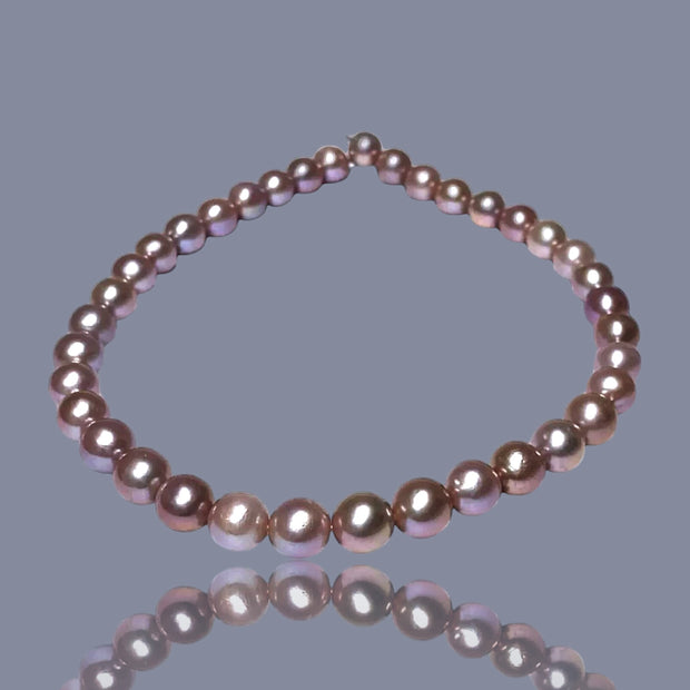 5A 11.4 - 12mm Edison Deep Purple Lavender Round Pearl 16" Strand