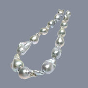 5A Baroque 15 - 31mm Silver Gray Blue Pink Tone Keshi Pearl 16" Strand