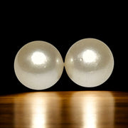 A Pair Round 12.7mm Natural Pale Gold Australia South Sea Pearl Loose