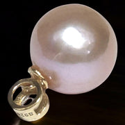 Oval Round 11.5 x 12mm Edison Peach Pink Cultured Pearl Pendant