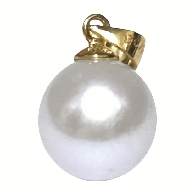 Round 10 - 10.5mm Edison White Hint Pink Cultured Pearl Vintage Pendant