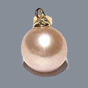 Mirror Luster 10.8 - 11mm Edison Cultured Peach Pink Round Pearl Pendant