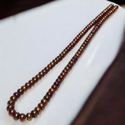 Shinny 6 - 6.5mm Corn Round Multi Brown Bronze Pearl 16" Strand