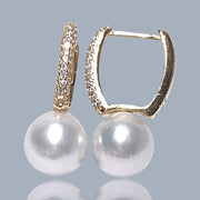 Stunning 9-9.5mm Round Edison Natural White Pearl Clip-On Earring