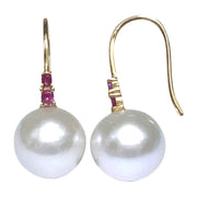 Best Gift Round 10.0mm White Edison Cultured Pearl Dangle Hook Earrings