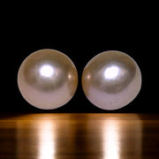 A Pair Massive 11.9 x 12.2mm Keshi Natural Purple Pink Loose Pearls