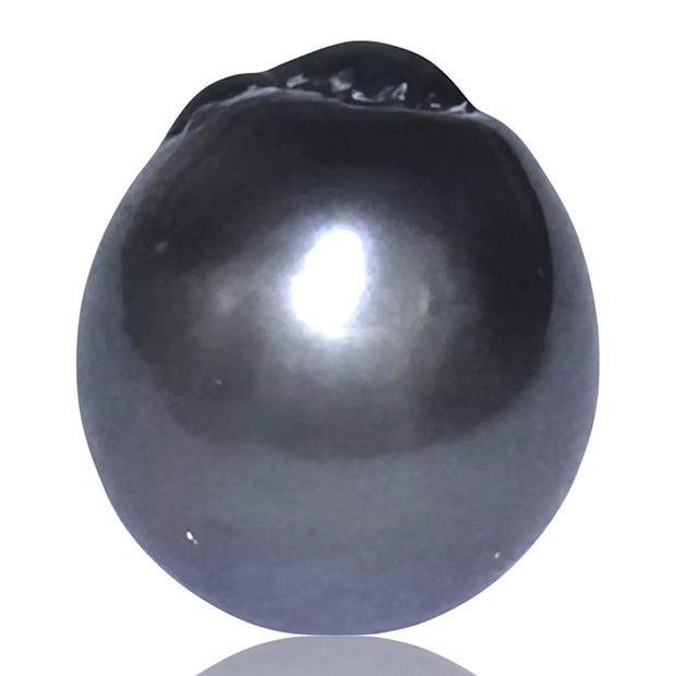 Unique 16.6 Carat 12.6 x14.4mm Tahitian Peacock Black Gray Loose Pearl