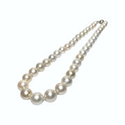 5A Round 8.6 - 12.8mm South Sea White Cultured 38 Pearls 18" Strand