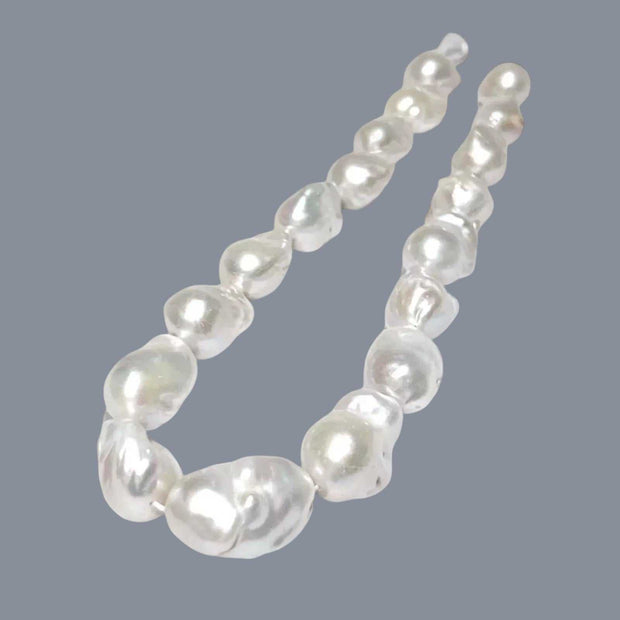 Baroque 16 - 26mm 18 pcs White Pink Cultured Keshi Pearl 16" Strand