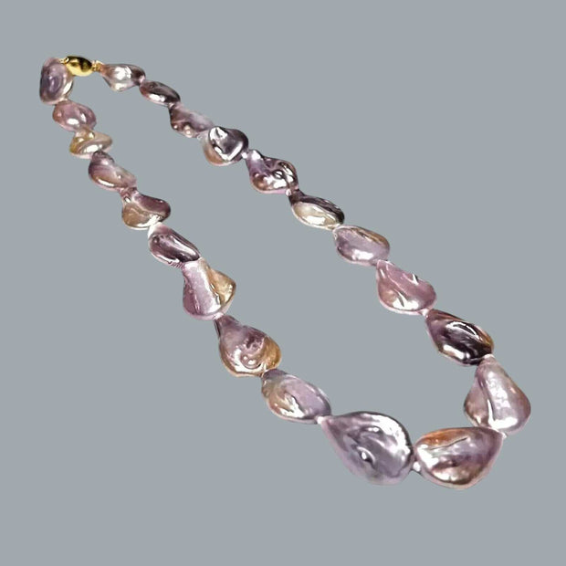 Unique 14.5 x 20mm Jumbo Pear Purple Pink Cultured Pearl 18" Necklace