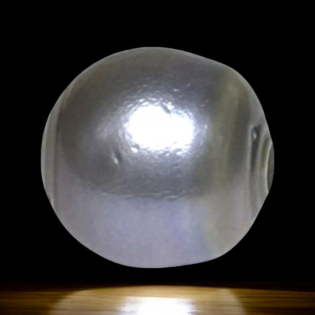 Oval 18 Carat 13.2 x 13.8mm Tahitian Sea Middle Gray Pinkish Pearl