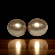 A Pair 11.3 x 12.5mm Deep Gold Philippines South Sea Looses Pearl