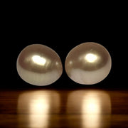 A Pair 11.3 x 12.5mm Deep Gold Philippines South Sea Looses Pearl