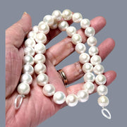 Oval Round 41 pcs 10.2-11mm Edison White Pink Cultured Pearl 16" Strand