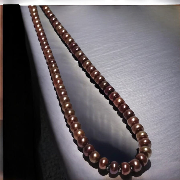 Shinny 6 - 6.5mm Corn Round Multi Brown Bronze Pearl 16" Strand