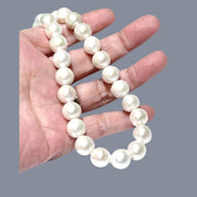 Oval Round 41 pcs 10.2-11mm Edison White Pink Cultured Pearl 16" Strand