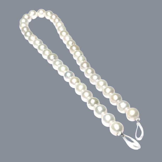 Oval Round 41 pcs 10.2-11mm Edison White Pink Cultured Pearl 16" Strand