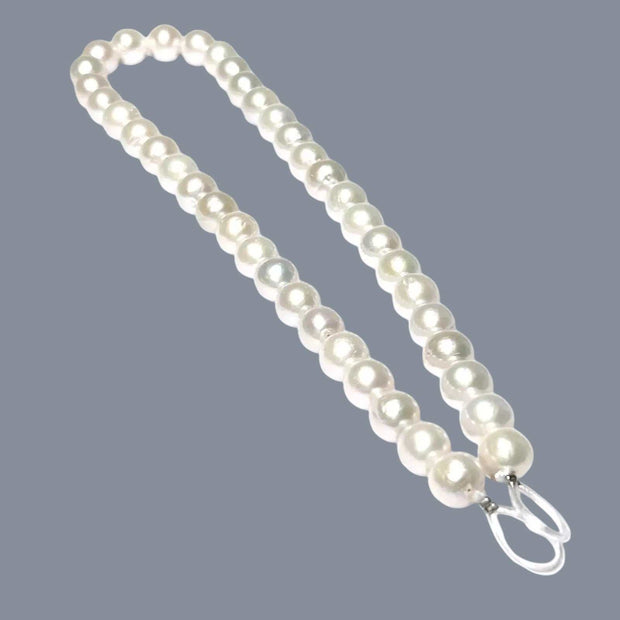 Oval Round 41 pcs 10.2-11mm Edison White Pink Cultured Pearl 16" Strand