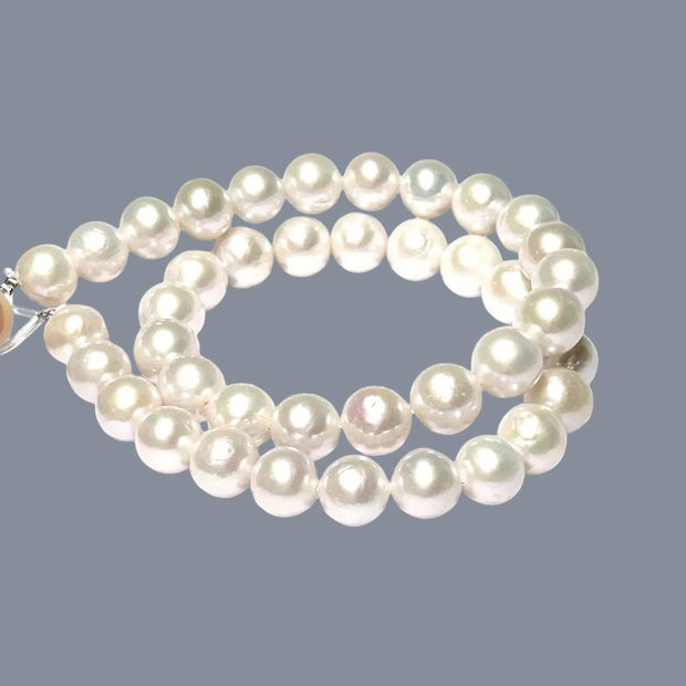 Oval Round 41 pcs 10.2-11mm Edison White Pink Cultured Pearl 16" Strand