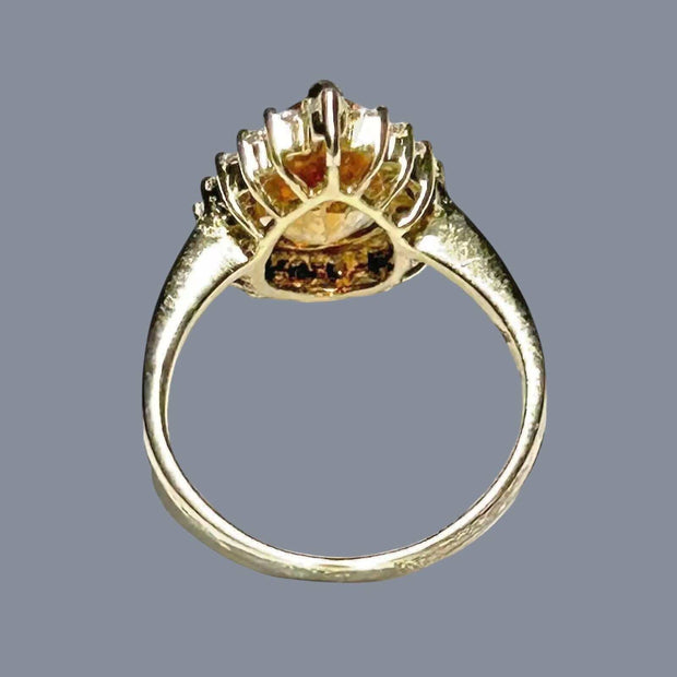 Natural 2.88 Carats 8.2 x 13mm Citrine Yellow Pear Shape Ring S 7