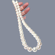 Oval Round 41 pcs 10.2-11mm Edison White Pink Cultured Pearl 16" Strand