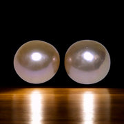 A Pair Massive 11.9 x 12.2mm Keshi Natural Purple Pink Loose Pearls