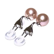 Exceptional Luster 10 - 10.5mm Rose Pink Round Edison Pearl Earrings