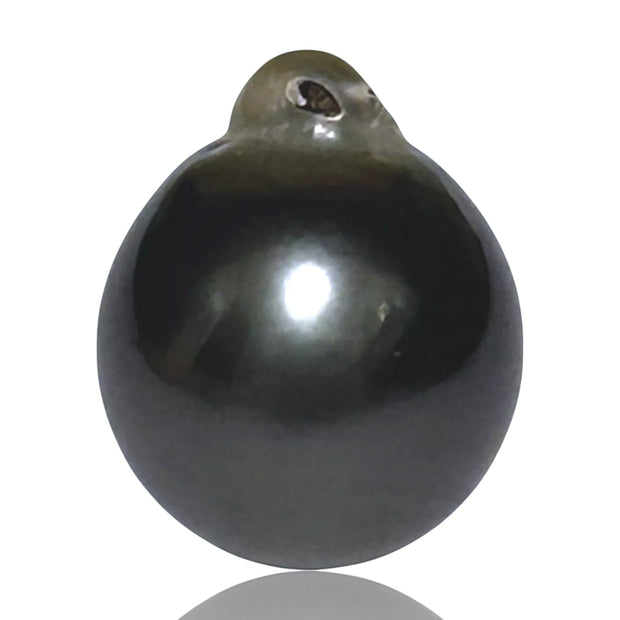 Huge 14.2 x 17.3mm Natural Peacock Black Green Tahitian Pearl Loose