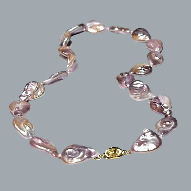 Unique 14.5 x 20mm Jumbo Pear Purple Pink Cultured Pearl 18" Necklace