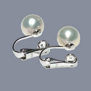 5A Luster 9.2mm Natural White Edison Round Pearl Clip-On Earrings