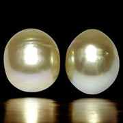 A Pair 10.3 x 11.8mm 18.2 Carats Natural Gold South Sea Loose Pearls