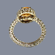 Elegant Natural 2.2 Carat 7 x 9mm Citrine Yellow Color Oval Ring Size 6