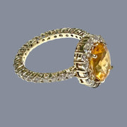 Elegant Natural 2.2 Carat 7 x 9mm Citrine Yellow Color Oval Ring Size 6