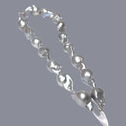 5A Baroque 14 - 25mm Silver Gray Blue Pinkish Keshi Pearl 16" Strand