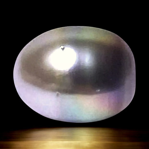 5A Oval 16 Carat 12.6 x 15.9mm Tahitian Sea Silver Green Tones Pearl