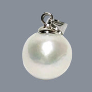 Stunning Round 10.5-11mm Edison White Hint Pink Pearl Pendant