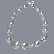 5A Baroque 14 - 25mm Silver Gray Blue Pinkish Keshi Pearl 16" Strand