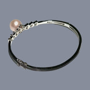 Enchanting 10- 10.5mm Pink Edison Cultured Round Pearl 7 - 7.5" Bangle