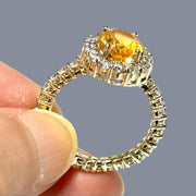 Elegant Natural 2.2 Carat 7 x 9mm Citrine Yellow Color Oval Ring Size 6