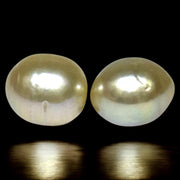 A Pair 10.3 x 11.8mm 18.2 Carats Natural Gold South Sea Loose Pearls