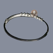 Enchanting 10- 10.5mm Pink Edison Cultured Round Pearl 7 - 7.5" Bangle