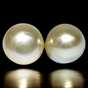 A Pair 10.3 x 11.8mm 18.2 Carats Natural Gold South Sea Loose Pearls