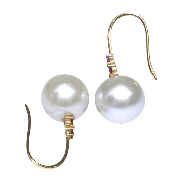 Best Gift Round 10.0mm White Edison Cultured Pearl Dangle Hook Earrings